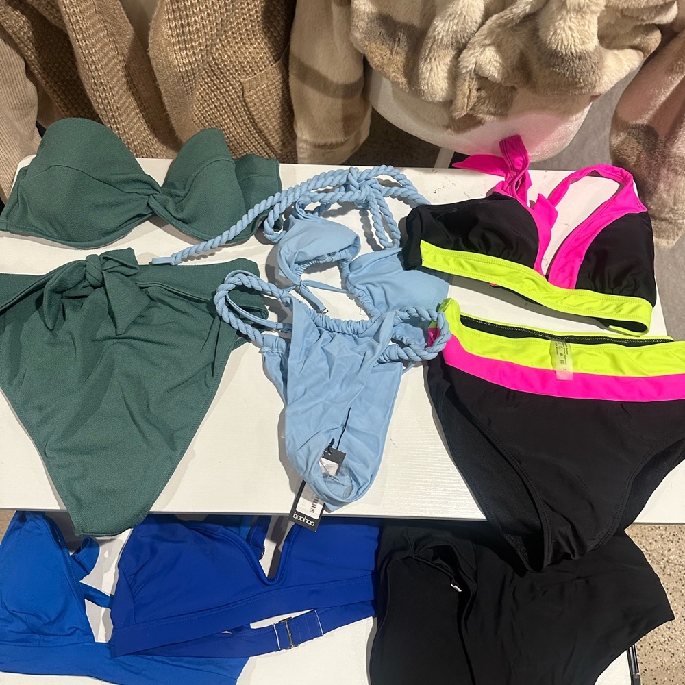 Boohoo Green and Blue Bikini Collection